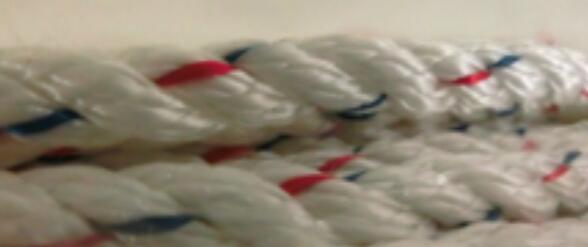 Polyester Double Twisted Rope "white Colour - with Red/blue Signal Tracer" 
